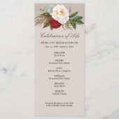 Programme de célébration de la vie de la collecte  (Devant)