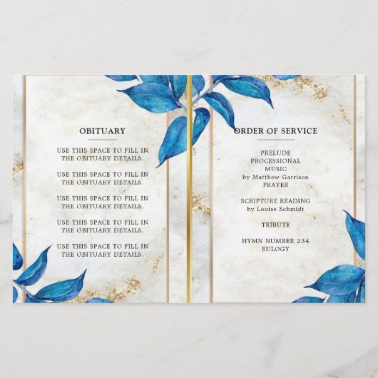 Programme de célébration de la vie de luxe (Dos)