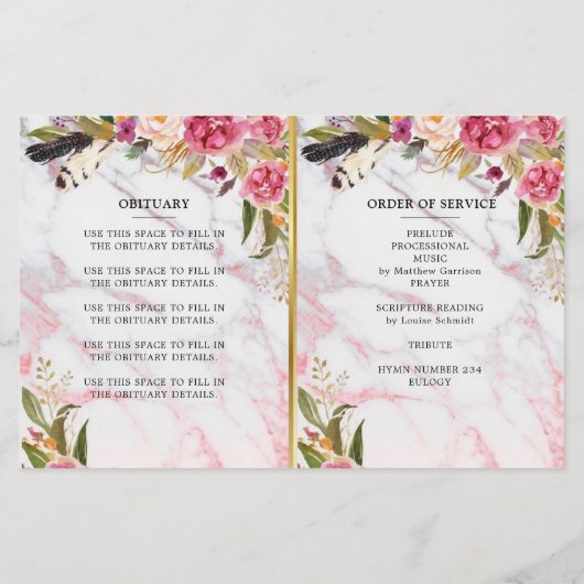 Programme de célébration de la vie en Bourgogne ro (Dos)