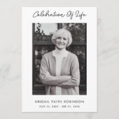 Programme de célébration de la vie en photo de scr (Devant)