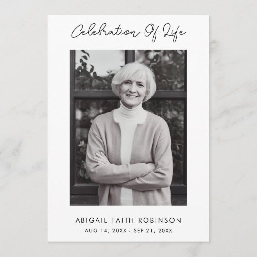 Programme de célébration de la vie en photo de scr (Devant)