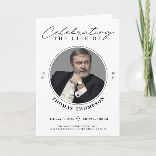 Programme de célébration de la vie Service commémo (Devant)