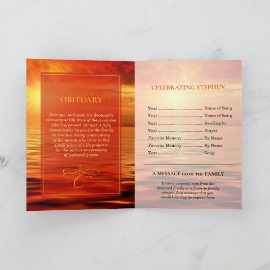 Programme de célébration de la vie Sunset Ocean Ho (Intérieur)