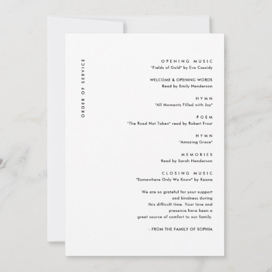 Programme de célébration de l'ordre funéraire de l (Dos)