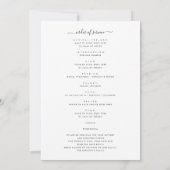 Programme de célébration de vie avec écriture élég (Dos)
