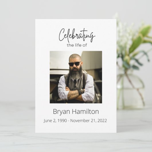 Programme de célébration funéraire simple de vie (Debout devant)