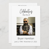 Programme de célébration funéraire simple de vie (Devant / Derrière)