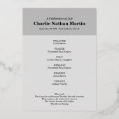 Programme de célébrations de la vie - Réel gros ti (Verso)