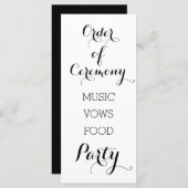 Programme de cérémonie à la mode noir & blanc (Devant / Derrière)