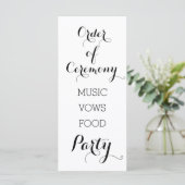 Programme de cérémonie à la mode noir & blanc (Debout devant)