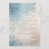 Programme de cérémonie à l'aquarelle bleu serein (Dos)