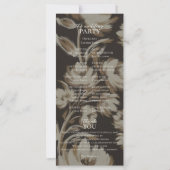 Programme de cérémonie à motif botanique marron ru (Dos)