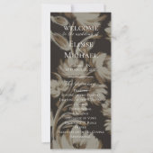 Programme de cérémonie à motif botanique marron ru (Devant)