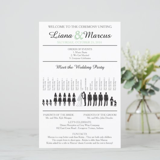 Programme de cérémonie à silhouettes simples (Debout devant)