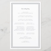 Programme de cérémonie chic de mariage gris et bla (Dos)