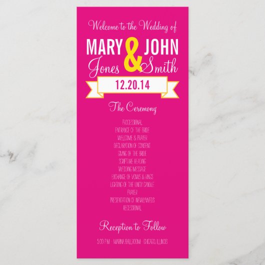 Programme de Cérémonie de Bannière de Charme (Devant)