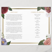 Programme de cérémonie de commande de fleurs de de (Dos)