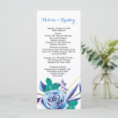 Programme de cérémonie de flore bleue à cadre géom (Debout devant)