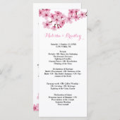 Programme de cérémonie de la flore rose blanc de f (Devant / Derrière)