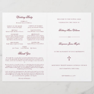 Programme de cérémonie de la messe des Mariages ca