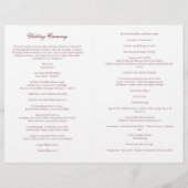 Programme de cérémonie de la messe des Mariages ca (Dos)