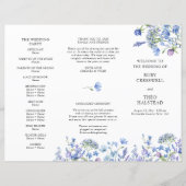 Programme de cérémonie de mariage à la fleur sauva (Devant)
