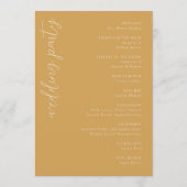 Programme de cérémonie de mariage à la moutarde ch (Dos)
