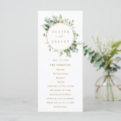 Programme de cérémonie de mariage à la verdure dor (Debout devant)