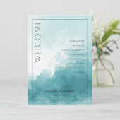 Programme de cérémonie de mariage à l'aquarelle bl (Debout devant)