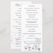 Programme de cérémonie de mariage à Paris à l'aqua (Devant / Derrière)