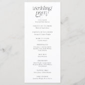 Programme de cérémonie de mariage à typographie mo (Dos)