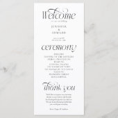 Programme de cérémonie de mariage à typographie mo (Devant)