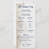 Programme de cérémonie de mariage abstrait or bleu (Dos)