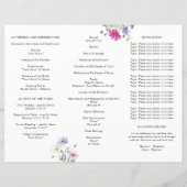 Programme de cérémonie de mariage au jardin de fle (Dos)