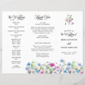 Programme de cérémonie de mariage au jardin de fle (Devant)