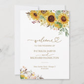Programme de cérémonie de mariage automnal aux tou (Devant)