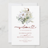 Programme de cérémonie de mariage automnal citroui (Devant)
