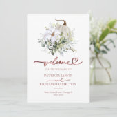 Programme de cérémonie de mariage automnal citroui (Debout devant)