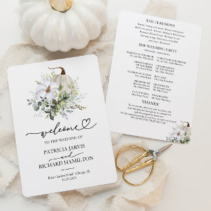 Programme de cérémonie de mariage automnal citroui
