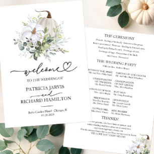 Programme de cérémonie de mariage automnal citroui