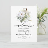 Programme de cérémonie de mariage automnal Eucalyp (Debout devant)