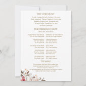 Programme de cérémonie de mariage automnal floral  (Dos)