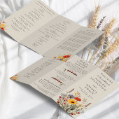 Programme de cérémonie de mariage aux fleurs sauva