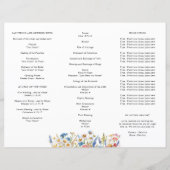 Programme de cérémonie de mariage aux fleurs sauva (Dos)