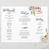 Programme de cérémonie de mariage aux fleurs sauva (Devant)