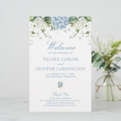 Programme de cérémonie de mariage aux hortensias b (Debout devant)