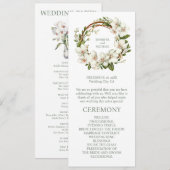 Programme de cérémonie de mariage aux orchidées bl (Devant / Derrière)