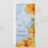 Programme de cérémonie de mariage aux tournesols à (Devant)
