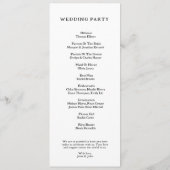 Programme de cérémonie de mariage avec des allianc (Dos)
