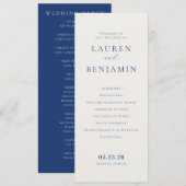 Programme de cérémonie de mariage beige élégant (Devant / Derrière)